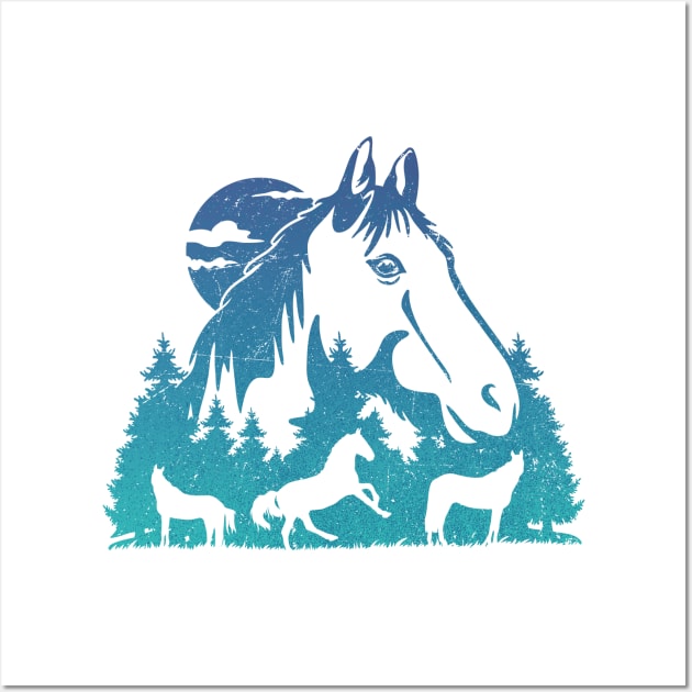 Wild Horses Wall Art by Cup of Tee